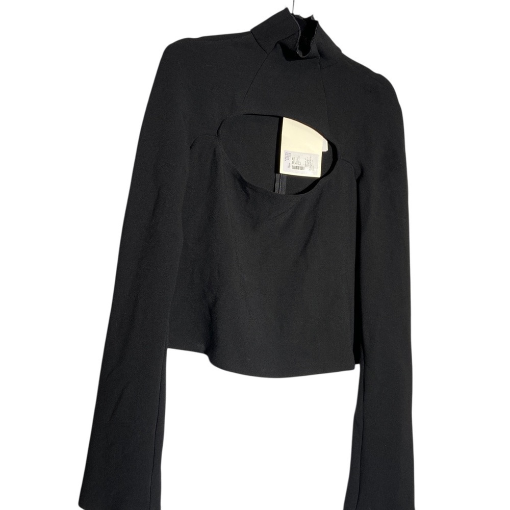 NWT A.W.A.K.E. MODE Cutout jersey turtleneck top in black size 44 - Picture 3 of 10